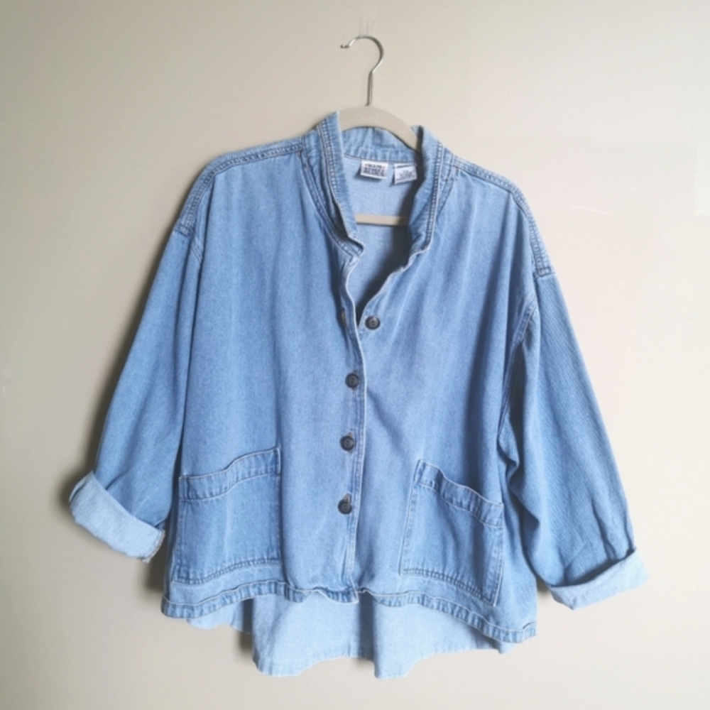 Main Street Blues Oversized Jean Jacket 16 W